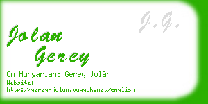 jolan gerey business card