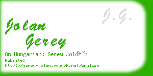 jolan gerey business card